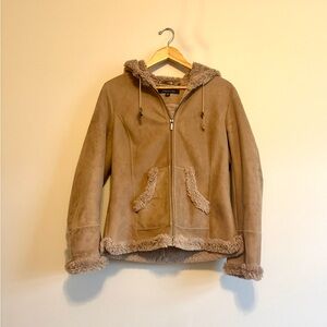 Jones New York Tan Hooded Jacket Coat